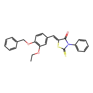 5-[4-(Benzyloxy)-3-ethoxybenzylidene]-3-phenyl-2-thioxo-1,3-thiazolidin-4-one structure
