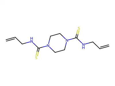 Piperazine-1,4-dicarbothioic acid bis-allylamide structure