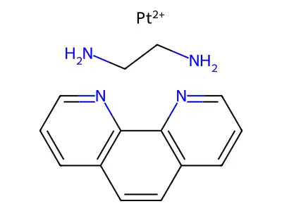 1,10-Phenanthroline-platinum(II)-ethylenediamine structure