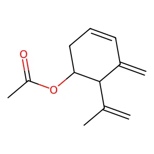 3-Cyclohexen-1-ol, 5-methylene-6-(1-methylethenyl)-, acetate structure