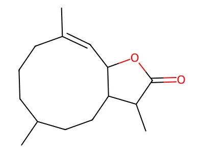 3,6,10-Trimethyl-3a,4,5,6,7,8,9,11a-octahydrocyclodeca[b]furan-2(3H)-one structure