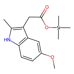 1H-Indole-3-acetic acid, 5-methoxy-2-methyl-, trimethylsilyl ester structure
