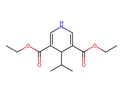 3,5-Pyridinedicarboxylic acid, 1,4-dihydro-4-(1-methylethyl)-, diethyl ester structure