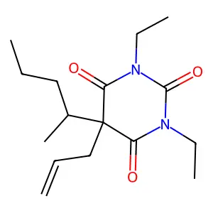2,4,6(1H,3H,5H)-Pyrimidinetrione, 1,3-diethyl-5-(1-methylbutyl)-5-(2-propenyl)- structure