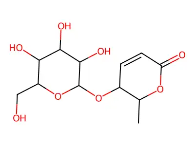 2-Methyl-6-oxo-3,6-dihydro-2H-pyran-3-yl hexopyranoside structure