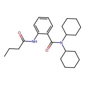 2-(butanoylamino)-N,N-dicyclohexylbenzamide structure