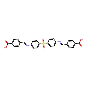 4-[[4-[4-[(4-carboxyphenyl)methylideneamino]phenyl]sulfonylphenyl]iminomethyl]benzoic Acid structure