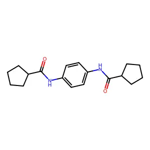 N-[4-(cyclopentanecarbonylamino)phenyl]cyclopentanecarboxamide structure
