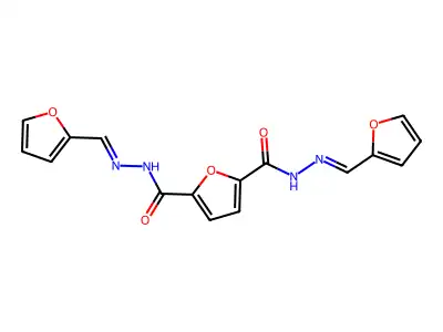 N'~2~,N'~5~-bis(2-furylmethylene)-2,5-furandicarbohydrazide structure