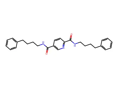 2-N,5-N-bis(4-phenylbutyl)pyridine-2,5-dicarboxamide structure