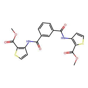 Methyl 3-[[3-[(2-methoxycarbonylthiophen-3-yl)carbamoyl]benzoyl]amino]thiophene-2-carboxylate structure