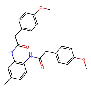 2-(4-methoxyphenyl)-N-[2-[[2-(4-methoxyphenyl)acetyl]amino]-4-methylphenyl]acetamide structure