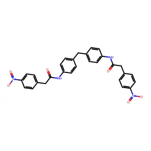 2-(4-nitrophenyl)-N-[4-[[4-[[2-(4-nitrophenyl)acetyl]amino]phenyl]methyl]phenyl]acetamide structure