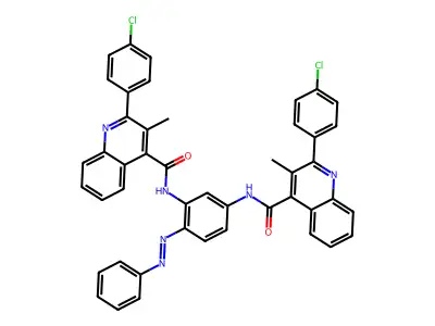 2-(4-chlorophenyl)-N-[3-[[2-(4-chlorophenyl)-3-methylquinoline-4-carbonyl]amino]-4-phenyldiazenylphenyl]-3-methylquinoline-4-carboxamide structure