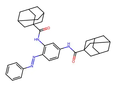 N-[3-(adamantane-1-carbonylamino)-4-phenyldiazenylphenyl]adamantane-1-carboxamide structure