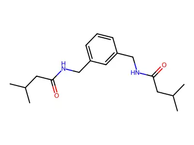 3-methyl-N-[[3-[(3-methylbutanoylamino)methyl]phenyl]methyl]butanamide structure