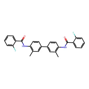2-fluoro-N-[4-[4-[(2-fluorobenzoyl)amino]-3-methylphenyl]-2-methylphenyl]benzamide structure