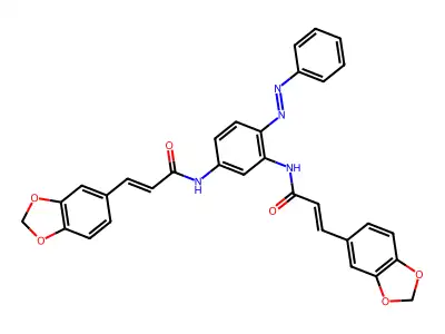 2-Propenamide, N,N'-[4-(phenylazo)-1,3-phenylene]bis[3-(1,3-benzodioxol-5-yl)- (9CI) structure
