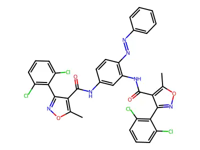 3-(2,6-dichlorophenyl)-N-[3-[[3-(2,6-dichlorophenyl)-5-methyl-1,2-oxazole-4-carbonyl]amino]-4-phenyldiazenylphenyl]-5-methyl-1,2-oxazole-4-carboxamide structure