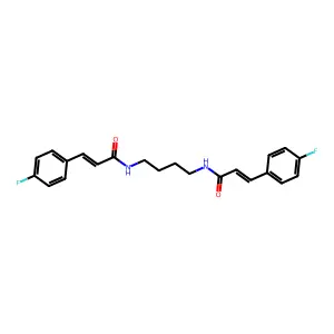 (2E,2'E)-N,N'-butane-1,4-diylbis[3-(4-fluorophenyl)prop-2-enamide] structure