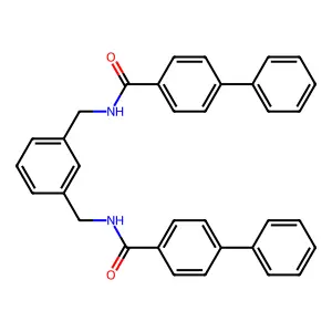 4-phenyl-N-[[3-[[(4-phenylbenzoyl)amino]methyl]phenyl]methyl]benzamide structure