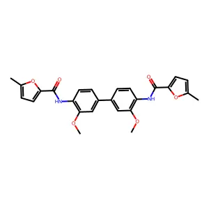 N-[2-methoxy-4-[3-methoxy-4-[(5-methylfuran-2-carbonyl)amino]phenyl]phenyl]-5-methylfuran-2-carboxamide structure