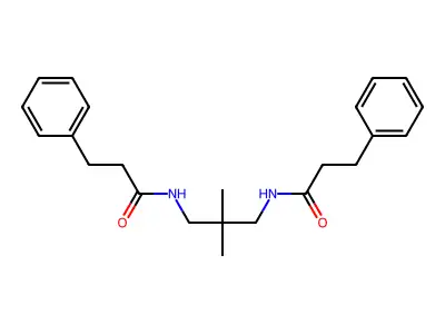 N,N'-(2,2-dimethylpropane-1,3-diyl)bis(3-phenylpropanamide) structure