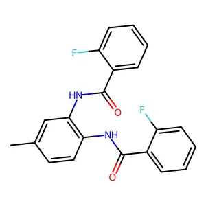 2-fluoro-N-[2-[(2-fluorobenzoyl)amino]-4-methylphenyl]benzamide structure