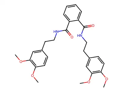 N~1~,N~2~-bis[2-(3,4-dimethoxyphenyl)ethyl]phthalamide structure