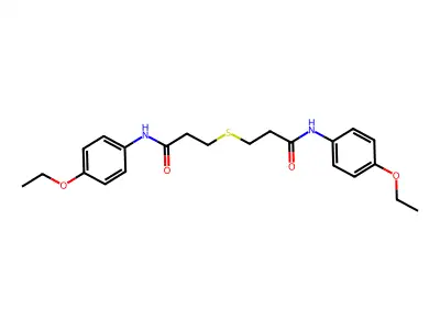 3-[3-(4-ethoxyanilino)-3-oxopropyl]sulfanyl-N-(4-ethoxyphenyl)propanamide structure