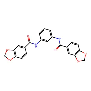 N-[3-(1,3-benzodioxole-5-carbonylamino)phenyl]-1,3-benzodioxole-5-carboxamide structure