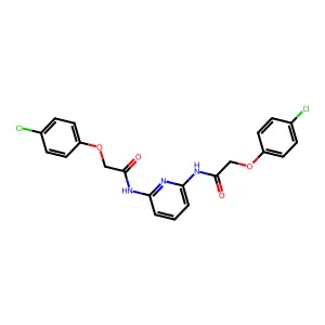 2-(4-chlorophenoxy)-N-[6-[[2-(4-chlorophenoxy)acetyl]amino]pyridin-2-yl]acetamide structure