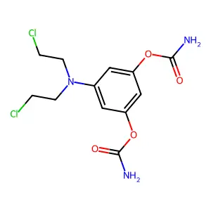 [3-[Bis(2-chloroethyl)amino]-5-carbamoyloxyphenyl] carbamate structure