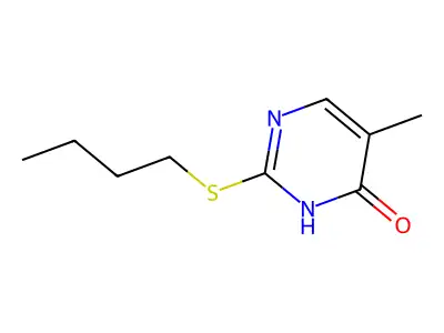 4(1H)-Pyrimidinone, 2-(butylthio)-5-methyl- structure