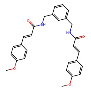 (E)-3-(4-methoxyphenyl)-N-[[3-[[[(E)-3-(4-methoxyphenyl)prop-2-enoyl]amino]methyl]phenyl]methyl]prop-2-enamide structure