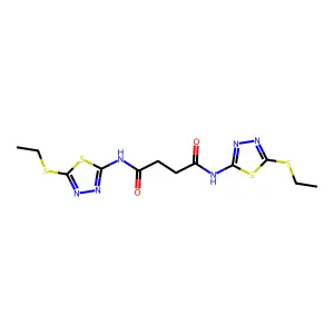 N,N'-bis(5-ethylsulfanyl-1,3,4-thiadiazol-2-yl)butanediamide structure