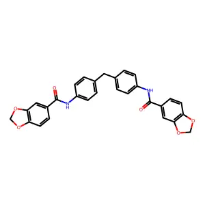 N-[4-[[4-(1,3-benzodioxole-5-carbonylamino)phenyl]methyl]phenyl]-1,3-benzodioxole-5-carboxamide structure