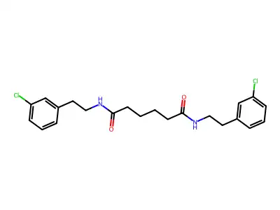 N,N'-bis[2-(3-chlorophenyl)ethyl]hexanediamide structure