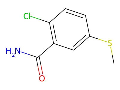 2-Chloro-5-(methylsulfanyl)benzamide structure