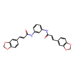 (E)-3-(1,3-benzodioxol-5-yl)-N-[3-[[(E)-3-(1,3-benzodioxol-5-yl)prop-2-enoyl]amino]phenyl]prop-2-enamide structure