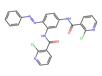 3-Pyridinecarboxamide, N,N'-[4-(phenylazo)-1,3-phenylene]bis[2-chloro-(9CI) structure