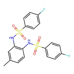 4-fluoro-N-[2-[(4-fluorophenyl)sulfonylamino]-4-methylphenyl]benzenesulfonamide structure