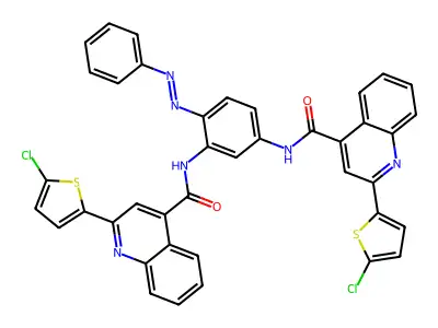 2-(5-chlorothiophen-2-yl)-N-[3-[[2-(5-chlorothiophen-2-yl)quinoline-4-carbonyl]amino]-4-phenyldiazenylphenyl]quinoline-4-carboxamide structure