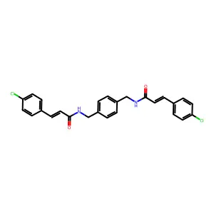 (E)-3-(4-chlorophenyl)-N-[[4-[[[(E)-3-(4-chlorophenyl)prop-2-enoyl]amino]methyl]phenyl]methyl]prop-2-enamide structure