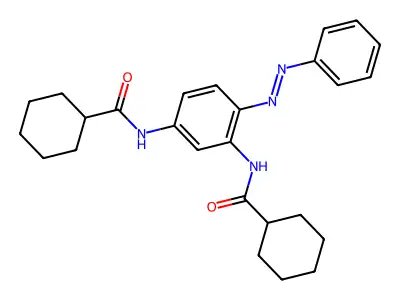 N-[3-(cyclohexanecarbonylamino)-4-phenyldiazenylphenyl]cyclohexanecarboxamide structure