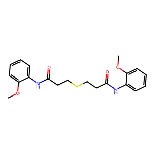 3-[3-(2-methoxyanilino)-3-oxopropyl]sulfanyl-N-(2-methoxyphenyl)propanamide structure
