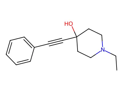1-Ethyl-4-(2-phenylethynyl)piperidin-4-ol structure