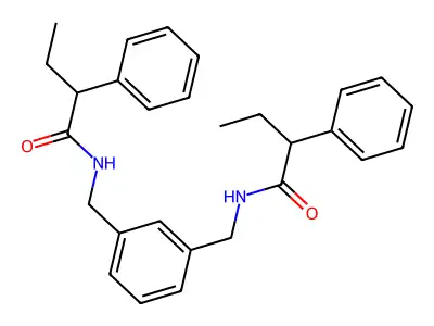 2-phenyl-N-[[3-[(2-phenylbutanoylamino)methyl]phenyl]methyl]butanamide structure