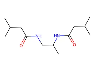 3-methyl-N-{2-[(3-methylbutanoyl)amino]propyl}butanamide structure