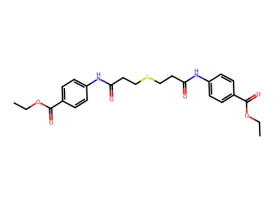 diethyl 4,4'-((3,3'-thiobis(propanoyl))bis(azanediyl))dibenzoate structure